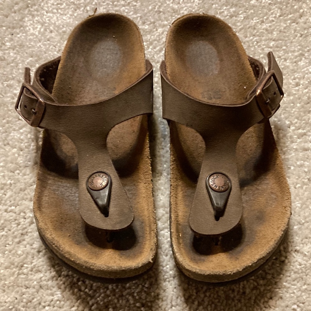 Birkenstock Kids Thong Sandal Brown Size 12.5